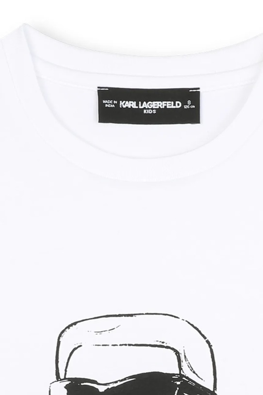 Παιδικό βαμβακερό μπλουζάκι Karl Lagerfeld λευκό Z30957.114.150