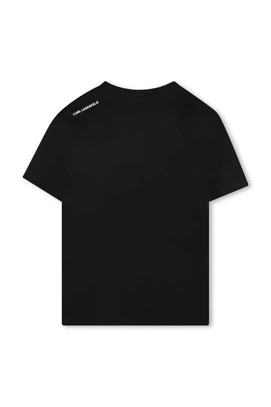 Παιδικό βαμβακερό μπλουζάκι Karl Lagerfeld Z30957.114.150 μαύρο AW25