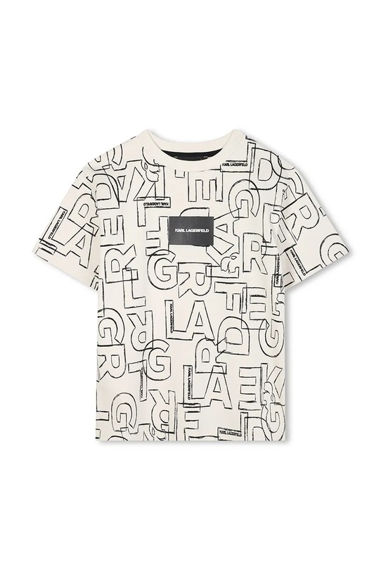 Karl Lagerfeld t-shirt bawełniany dziecięcy wzorzyste biały Z30960.162.174
