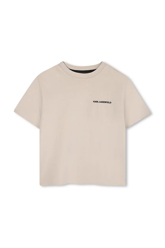 Karl Lagerfeld t-shirt bawełniany dziecięcy nadruk beżowy Z30964.114.150