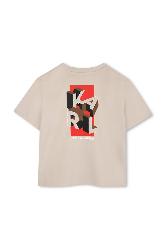 Karl Lagerfeld t-shirt bawełniany dziecięcy Z30964.162.174 beżowy AW25