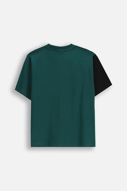 Coccodrillo t-shirt bawełniany dziecięcy ZC5143201ABJ zielony AW25