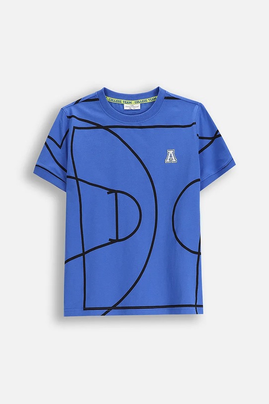 Coccodrillo t-shirt bawełniany dziecięcy ZC5143202ABJ niebieski AW25