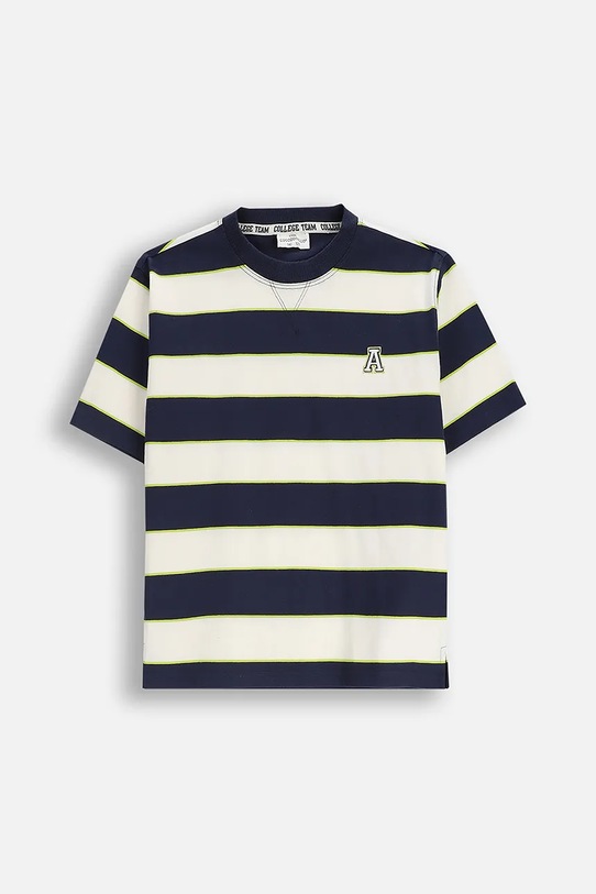 Coccodrillo t-shirt bawełniany dziecięcy wzorzyste niebieski ZC5143204ABJ
