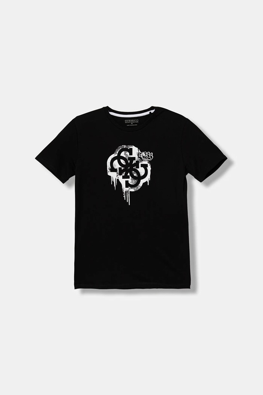 Guess t-shirt bawełniany dziecięcy nadruk czarny L5BI00.I3Z14.9BYA