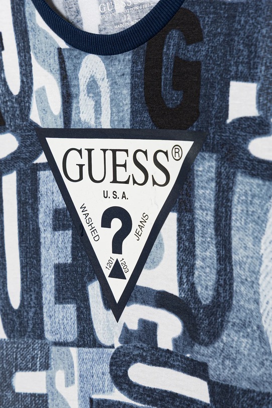 Chłopiec Guess t-shirt bawełniany dziecięcy L5BI05.I3Z14.9BYA niebieski
