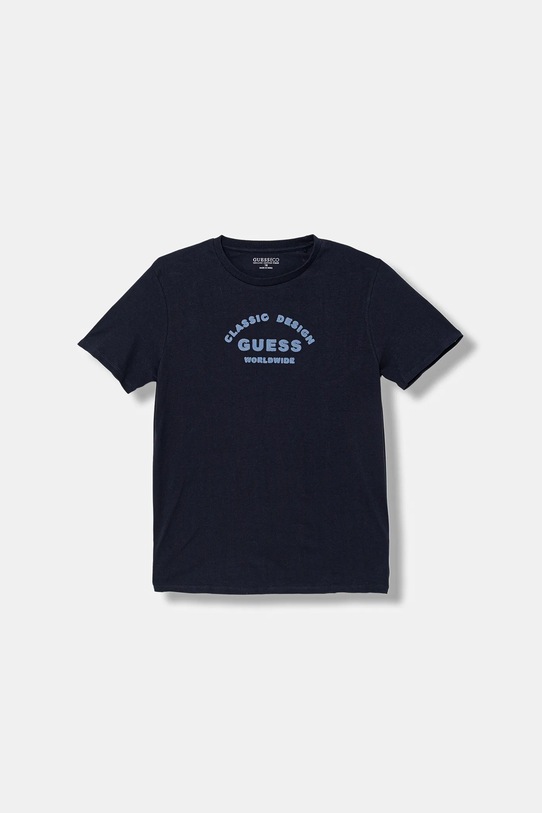 Guess t-shirt bawełniany dziecięcy aplikacja granatowy L5BI11.I3Z14.9BYA