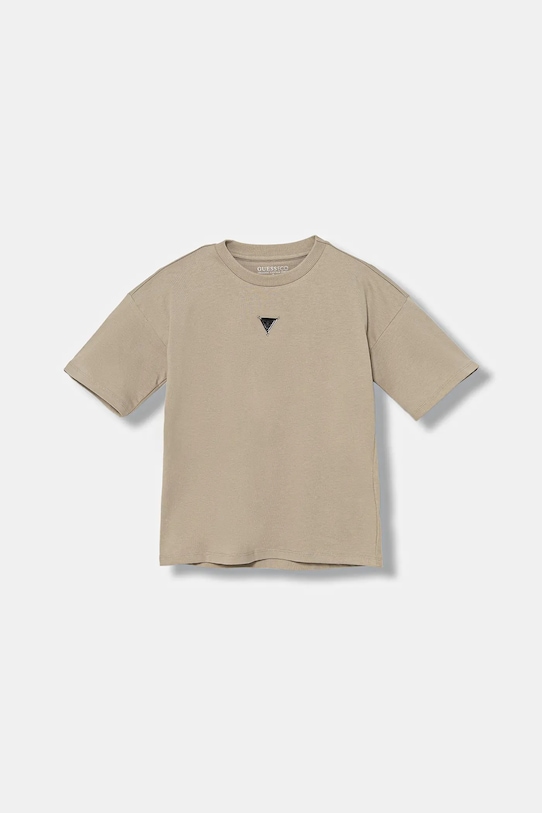 Guess t-shirt bawełniany dziecięcy aplikacja beżowy L5BI16.KCNQ4.9BYA