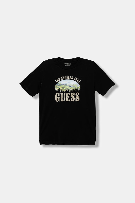 Guess tricou de bumbac pentru copii print negru L5BI24.I3Z14.9BYA