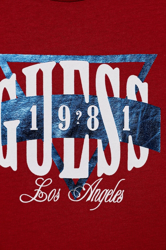 Chłopiec Guess t-shirt bawełniany dziecięcy N5BI00.I3Z14.9BYA czerwony