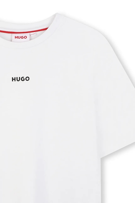Dječaci Dječja pamučna majica kratkih rukava HUGO G00434.102.108 bijela
