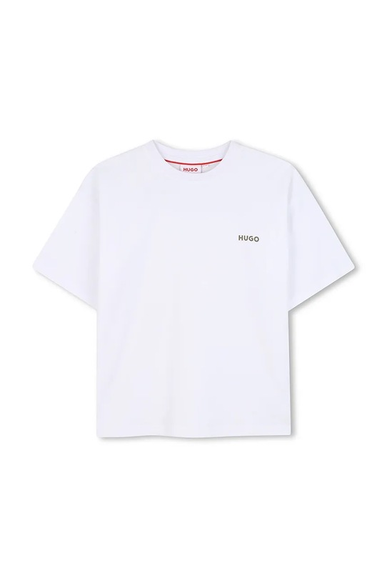 HUGO t-shirt bawełniany dziecięcy G00444.114.150 biały AW25