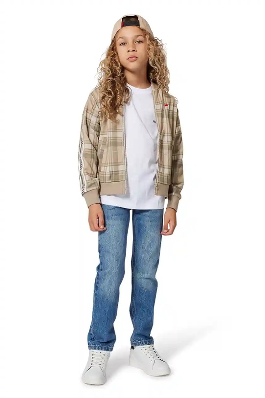 HUGO t-shirt bawełniany dziecięcy G00444.114.150 biały