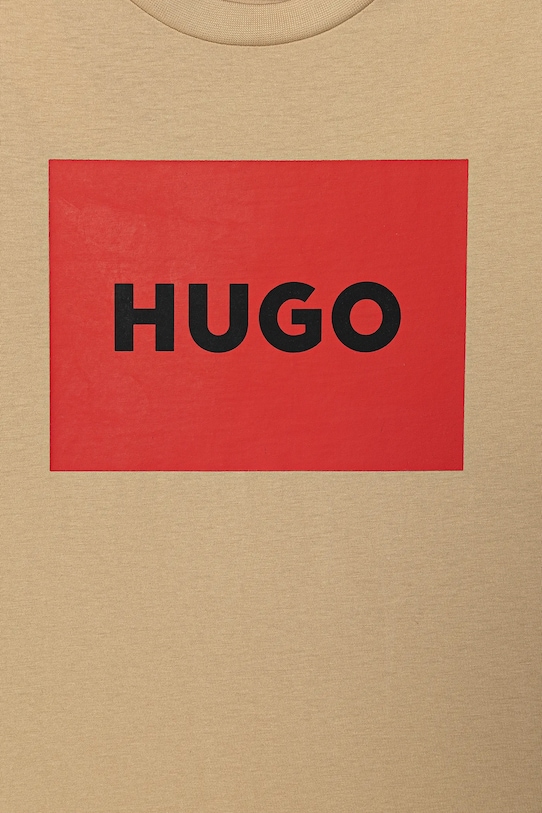 Момче Детска памучна тениска HUGO G00572.114.150 бежов