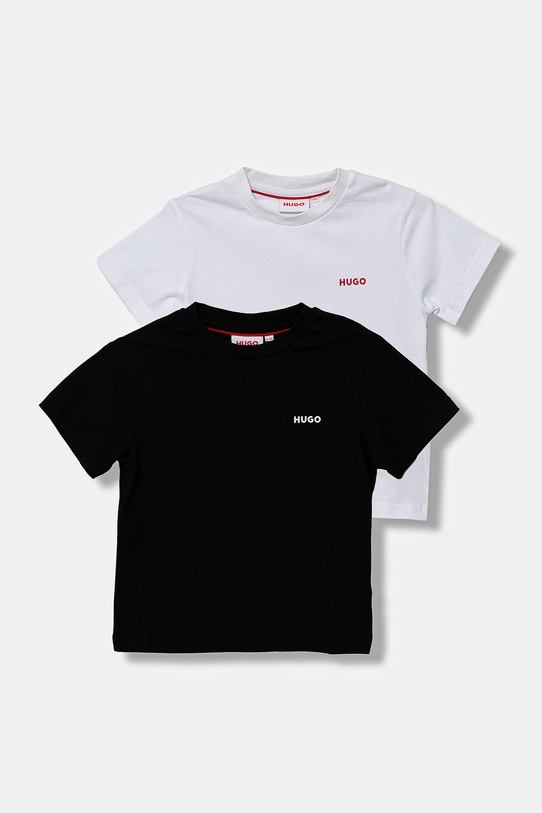 HUGO t-shirt bawełniany dziecięcy 2-pack bawełna czarny G00573.102.108