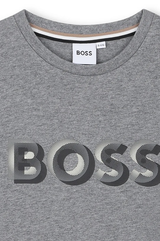 Αγορίστικα Βαμβακερό μπλουζάκι BOSS J52360.162.174 γκρί