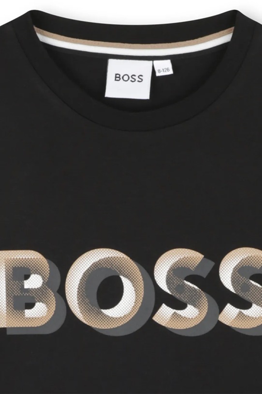 Αγορίστικα Βαμβακερό μπλουζάκι BOSS J52360.162.174 μαύρο