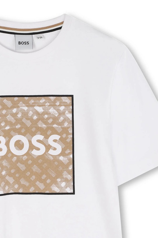 Παιδικό βαμβακερό μπλουζάκι BOSS λευκό J52370.114.150