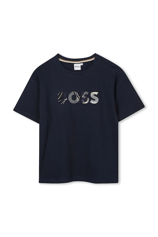 BOSS t-shirt bawełniany dziecięcy nadruk granatowy J52372.114.150