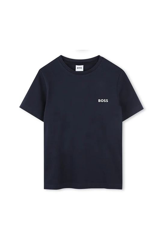 Chłopiec BOSS t-shirt bawełniany dziecięcy J52680.114.150 granatowy