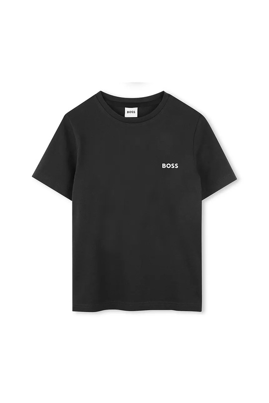 Chłopiec BOSS t-shirt bawełniany dziecięcy 2-pack J52680.162.174 czarny