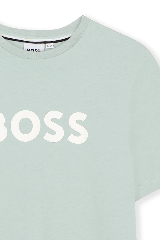 Αγορίστικα Παιδικό βαμβακερό μπλουζάκι BOSS J52711.102.108 τιρκουάζ