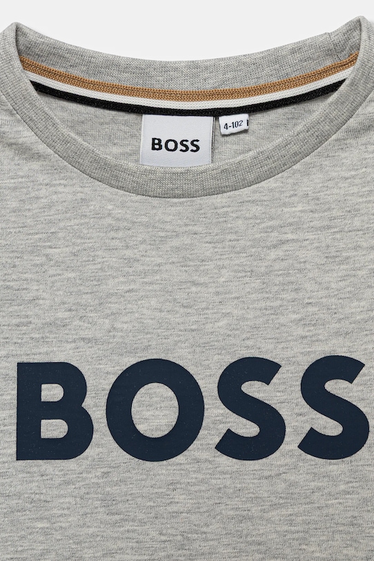 Хлопчик Дитяча бавовняна футболка BOSS J52711.102.108 сірий