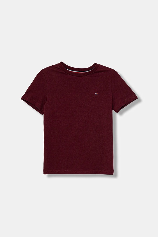 Детская хлопковая футболка Tommy Hilfiger UB0UB00310.9BYA бордо AW25