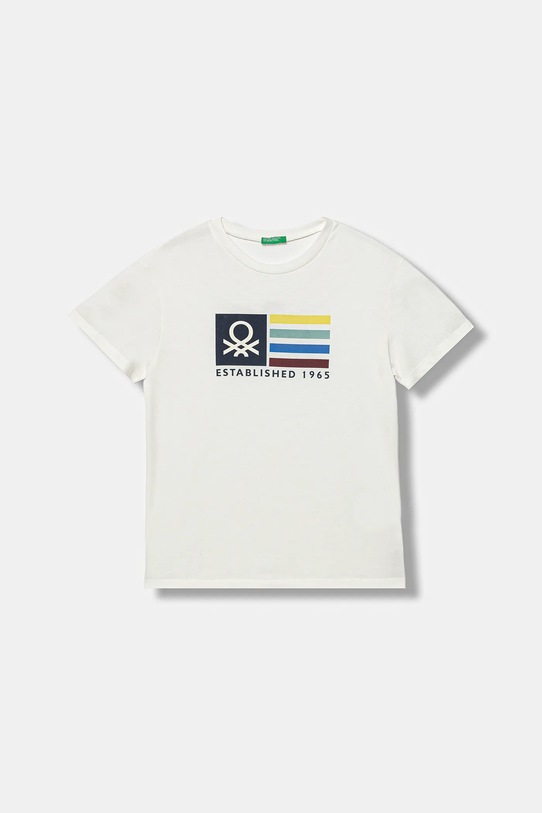 United Colors of Benetton tricou de bumbac pentru copii print alb 3I1XC10Q4.G.seasonal
