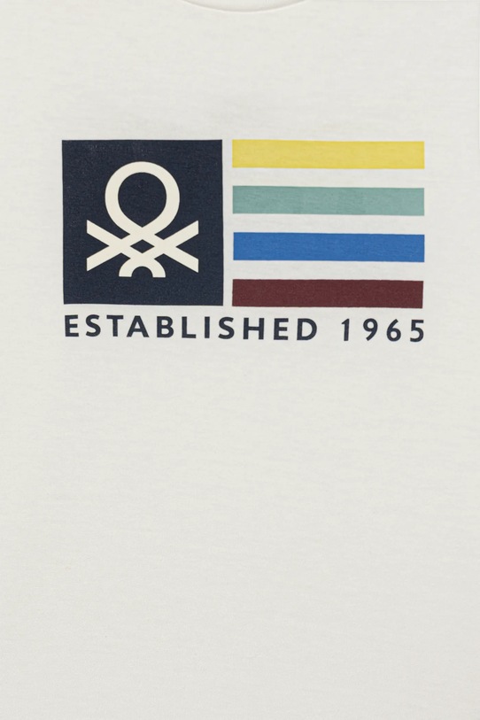 Băieți United Colors of Benetton tricou de bumbac pentru copii 3I1XC10Q4.G.seasonal alb