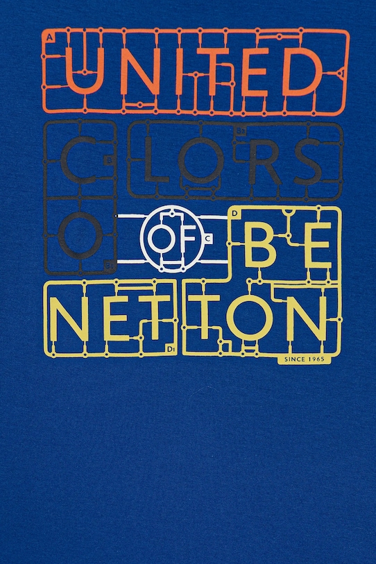 Хлопчик Дитяча бавовняна футболка United Colors of Benetton 3I1XC10Q4.G.seasonal блакитний