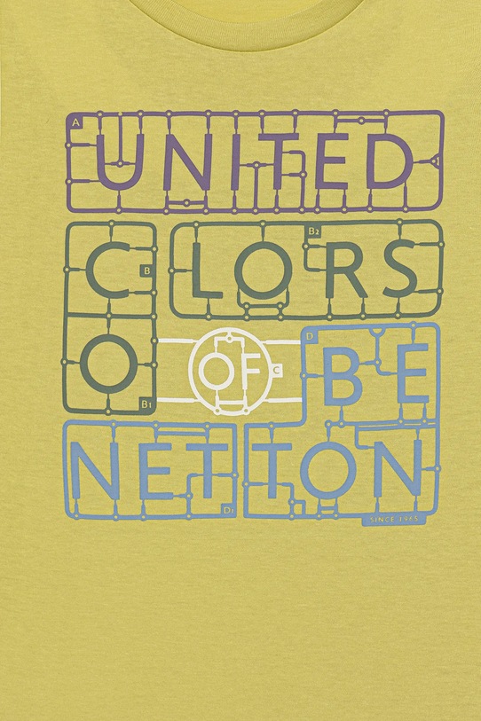 Băieți United Colors of Benetton tricou de bumbac pentru copii 3I1XC10Q4.G.seasonal verde