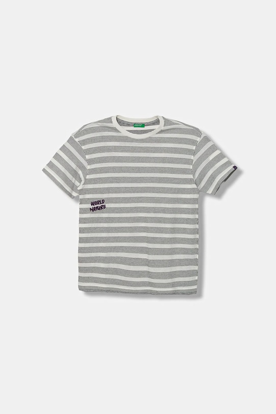 United Colors of Benetton t-shirt bawełniany dziecięcy wzorzyste szary 38F1C10PU.G.seasonal