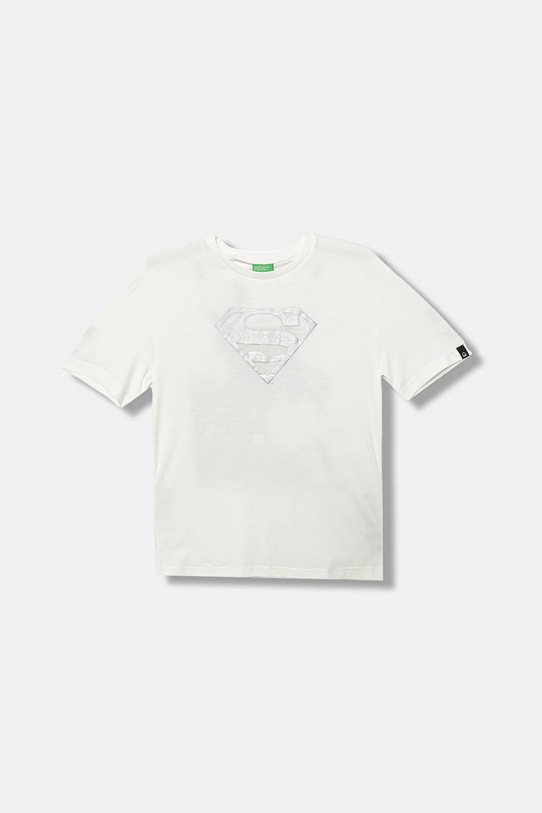 United Colors of Benetton tricou de bumbac pentru copii print alb 3JERC10PO.G.seasonal