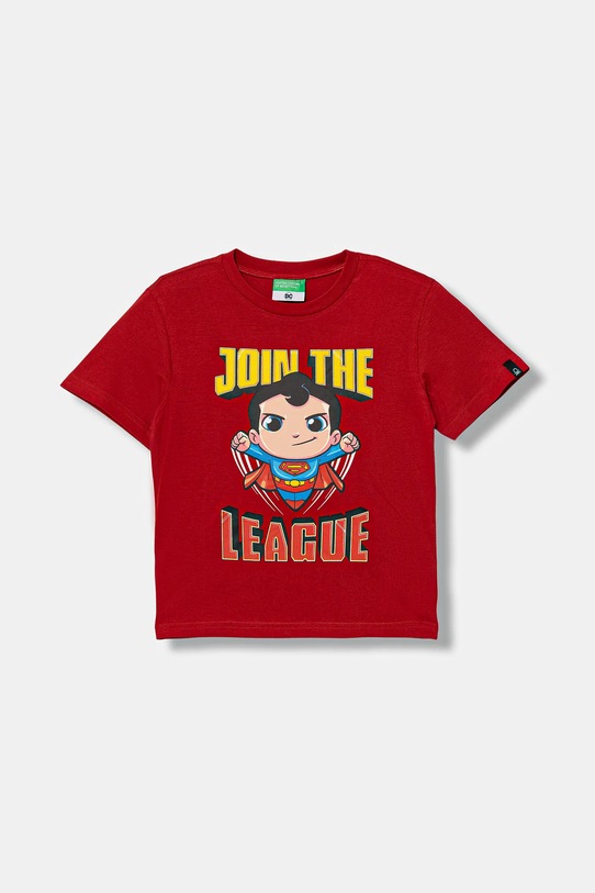 Παιδικό βαμβακερό μπλουζάκι United Colors of Benetton στάμπα κόκκινο 3JERG10JX.P.seasonal