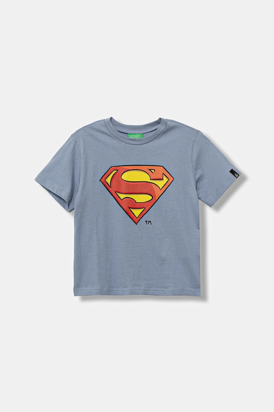 Dětské bavlněné tričko United Colors of Benetton kulatý modrá 3JERG10JX.P.seasonal