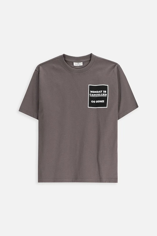 Coccodrillo t-shirt bawełniany dziecięcy nadruk szary ZC5143212VBA