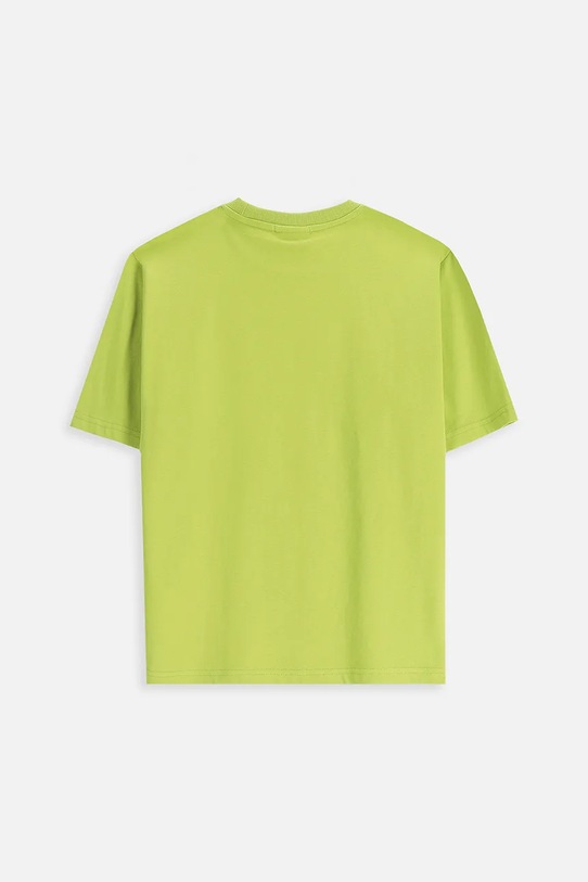 Coccodrillo t-shirt bawełniany dziecięcy ZC5143213VBA zielony AW25