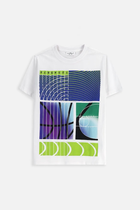 Coccodrillo tricou de bumbac pentru copii print alb ZC5143222VBA