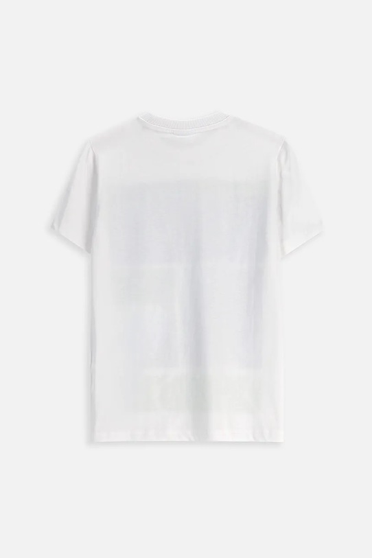 Coccodrillo t-shirt bawełniany dziecięcy ZC5143222VBA biały AW25