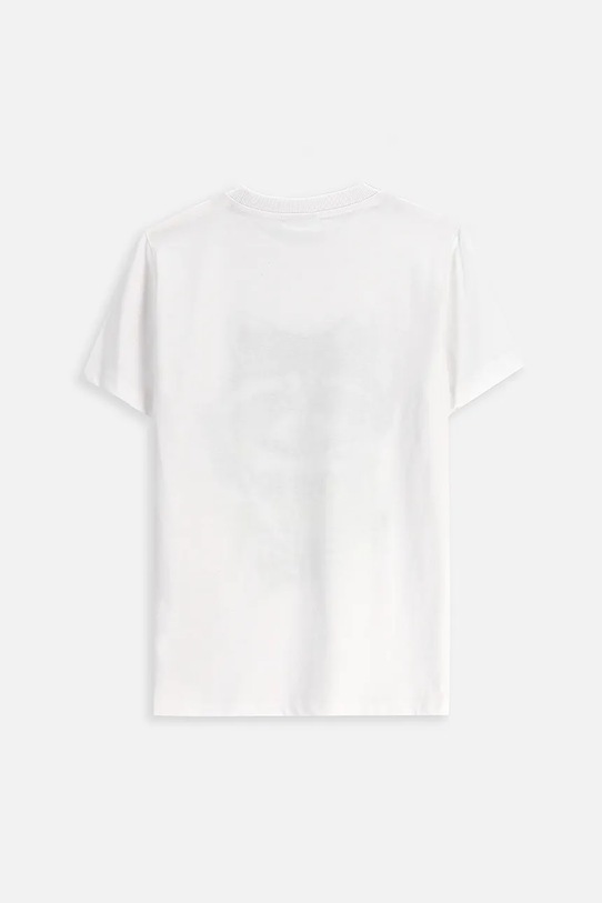 Coccodrillo t-shirt bawełniany dziecięcy ZC5143230VBA biały AW25