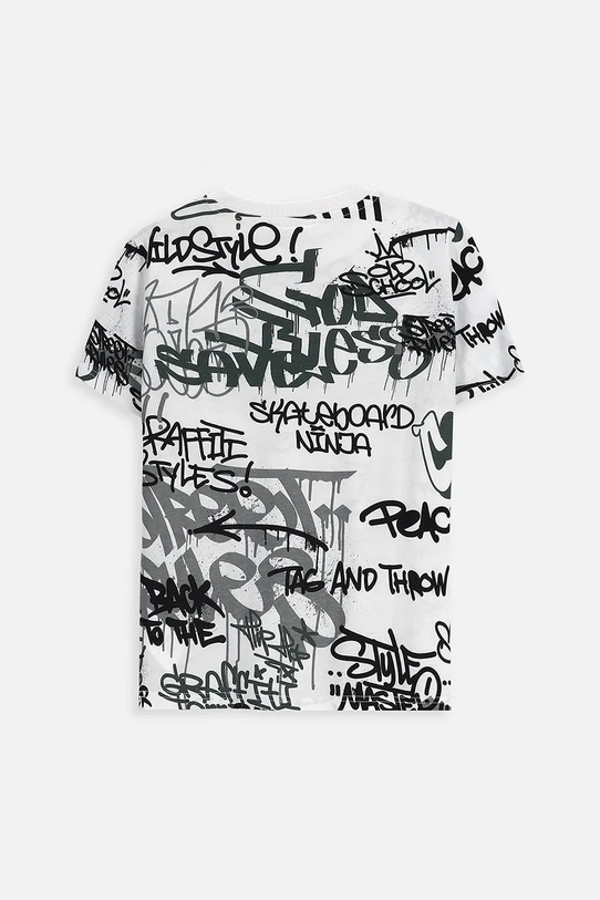 Coccodrillo t-shirt bawełniany dziecięcy ZC5143232VBA biały AW25