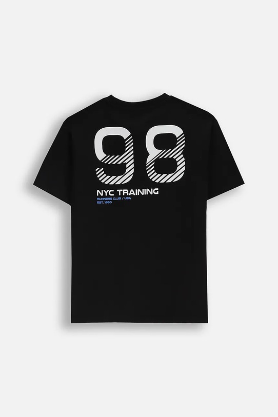 Coccodrillo t-shirt bawełniany dziecięcy ZC5143205VBB czarny AW25