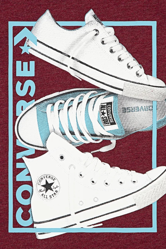 Fiú Converse pamut gyerek póló 8CH862 burgundia