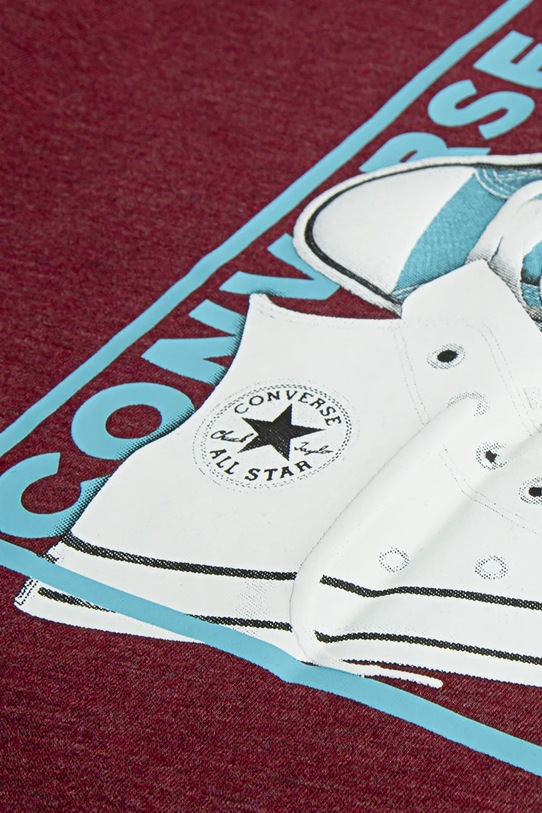 Παιδικό μπλουζάκι με προσθήκη βαμβακιού Converse μπορντό 8CH862