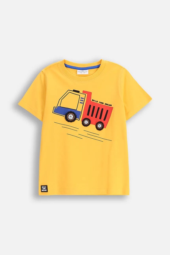 Coccodrillo t-shirt bawełniany dziecięcy nadruk żółty ZC5143201CBK