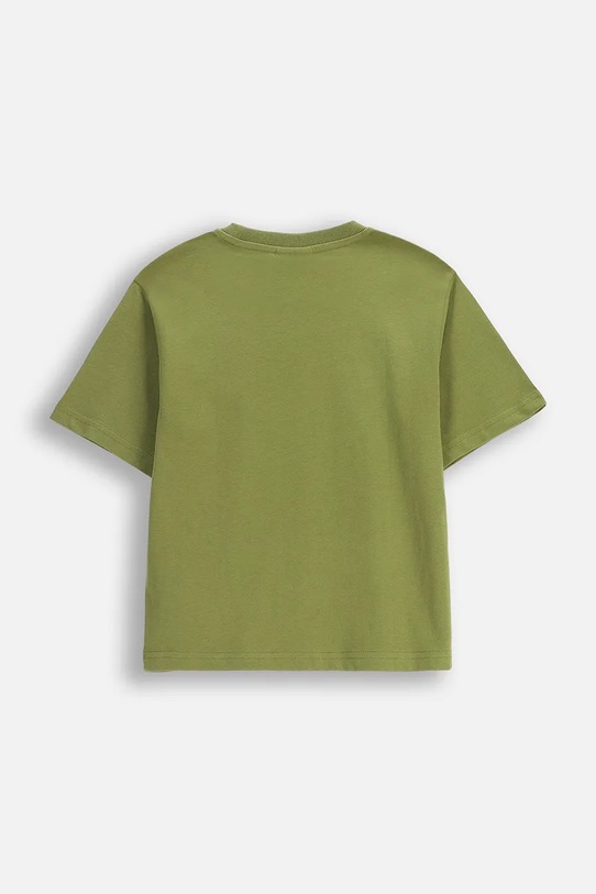 Coccodrillo t-shirt bawełniany dziecięcy ZC5143209VBA zielony AW25