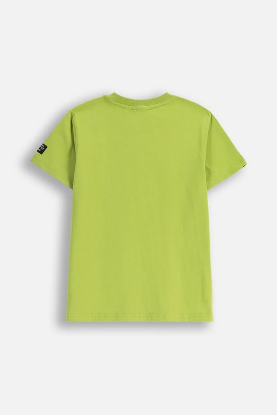 Coccodrillo t-shirt bawełniany dziecięcy ZC5143203SBJ zielony AW25