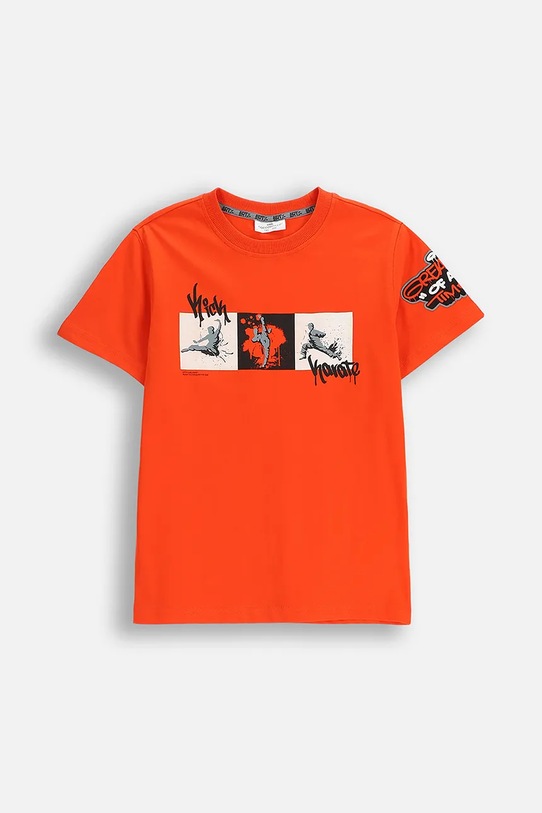 Coccodrillo tricou de bumbac pentru copii print rosu ZC5143204SBJ