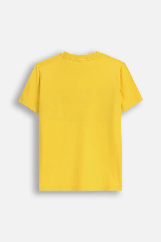 Coccodrillo t-shirt bawełniany dziecięcy ZC5143201CBJ żółty AW25